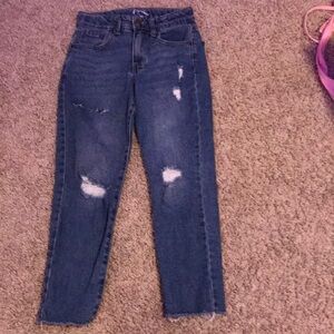 girlfriend blue jeans ripped kids